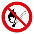 Panneau d'interdiction - P003 - Flammes nues interdites