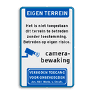 Waarschuwingsbord camerabewaking eigen terrein