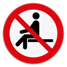 Verbodsbord - Verboden te zitten - pictogram P018