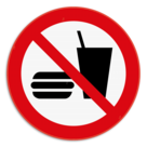 Panneau d'interdiction - P022 - Interdiction de manger et de boire