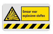 Veiligheidsbord explosieve stoffen | 1 Pictogram + banner