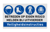 Veiligheidsbord explosieve stoffen | 4 Pictogrammen + banner