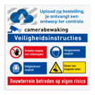 Werfbord voor bouwterrein - Veiligheidsinstructies met je logo