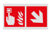 Brand bord F005 - Brandmelder met pijl