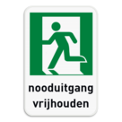 Vluchtroutebord - Nooduitgang met tekst