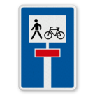 Richtzeichen 357-50 - Für Radverkehr und Fußgänger durchlässige Sackgasse