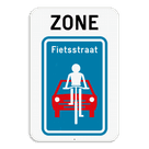 Verkeersbord SB250 ZONE F111 - Fietsstraat