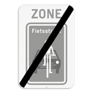 Verkeersbord SB250 ZONE F113 - Einde Fietsstraat