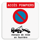 Interdiction de stationnement - Accès pompiers + règles de remorquage