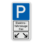 Parkschilder - Zwei Elektrofahrzeuge frei