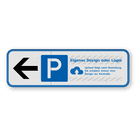 Parkschilder - Parkplatz mit Pfeile und Logo