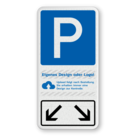Parkschilder - Parkplatz für zwei Fahrzeuge mit logo