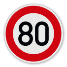Vorschriftszeichen 274-80 - Zulässige Höchstgeschwindigkeit 80 km/h
