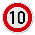 Vorschriftszeichen 274-10 - Zulässige Höchstgeschwindigkeit 10 km/h