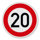 Vorschriftszeichen 274-20 - Zulässige Höchstgeschwindigkeit 20 km/h