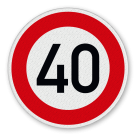 Vorschriftszeichen 274-40 - Zulässige Höchstgeschwindigkeit 40 km/h