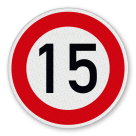 Vorschriftszeichen 274-15 - Zulässige Höchstgeschwindigkeit 15 km/h