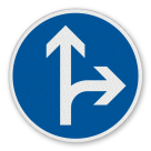 Vorschriftszeichen 214-20 - Vorgeschriebene Fahrtrichtung – geradeaus oder rechts