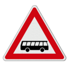 Gefahrzeichen 145-20 - Kraftomnibusse! Aufstellung links