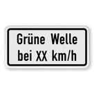 Verkehrszusatzeichen 1012-34 - Grüne Welle bei XX km/h