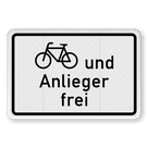 Verkehrszusatzeichen 1020-12 - Radverkehr und Anlieger frei