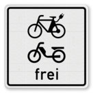 Verkehrszusatzeichen 1022-15 - E-Bikes und Mofas frei