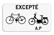 Panneau SB250 - M12 - Excepté cyclistes et cyclomoteurs de classe A