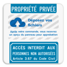 Panneau d'interdiction - Propriété privée - Logo personnalisé - Accès inetrdit