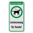 Hinweisschild - ACHTUNG, Leinenzwang für Hunde!