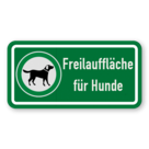 Hinweisschild - Freilauffläche für Hunde