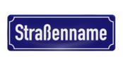 Straßennamenschild 600x200mm - 1 Zeile mit Rand