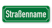 Straßennamenschild 600x200mm - 1 Zeile mit Rand