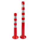 Kunststof flexibele afzetpaal rood wit Ø80mm - overrijdbaar