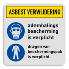 Veiligheidsbord Asbest met veiligheidsinstructies