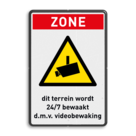 Veiligheidsbord - ZONE 24/7 cameratoezicht - reflecterend