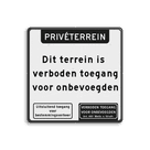 Verkeersbord eigen terrein - verboden toegang voor onbevoegden