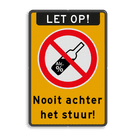 Verkeersbord - Nooit alcohol achter het stuur