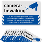 Set Raamstickers Camerabewaking met pictogram en tekst (10 stuks) - BP06