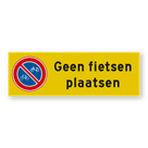Vlak reflecterend bord 300x100mm Parkeerverbod (brom-)fietsen