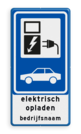 Parkeerbord elektrisch opladen met bedrijfsnaam - BEW101 SP19