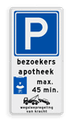 Parkeerbord voor bezoekers met parkeerschijf, wegsleepregeling