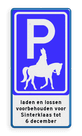 Parkeerbord voor Sinterklaas te paard met tekst