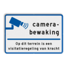 Informatiebord camerabewaking visitatieregeling van kracht - reflecterend