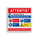 Werfbord voor bouwplaats of bouwterrein met 4 Veiligheidsinstructies