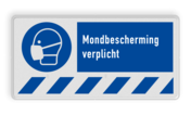 Veiligheidsbord M016 met tekst Mondbescherming verplicht