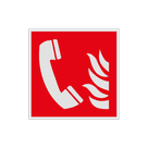 Brand bord met pictogram Telefoon voor brandalarm