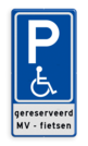 Verkeersbord RVV E06 parkeerplaats mindervaliden - met kenteken