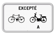 Panneau G2000 - M3 - Excepté bicyclettes et cyclomoteurs de classe A