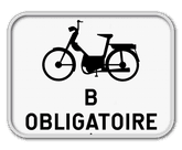 Panneau G2000 - M6 - Obligation pour les cyclomoteurs de classe B