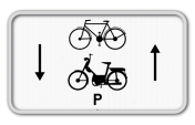Panneau G2000 - M17 - Les cyclistes et les cyclomoteurs sont autorisés dans les deux sens